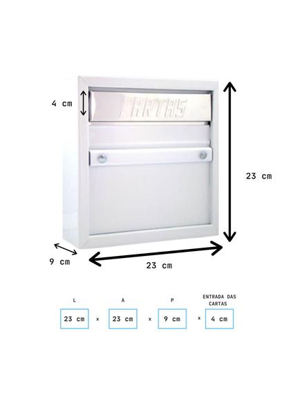 Imagem de Caixa Correio Carta Grade e embutir chapa de aço BRANCA + KIT 3 Números