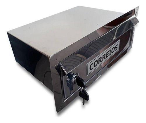 Imagem de Caixa Correio Inox 304 P/muro Abert Frontal 10x30x20cm Prof