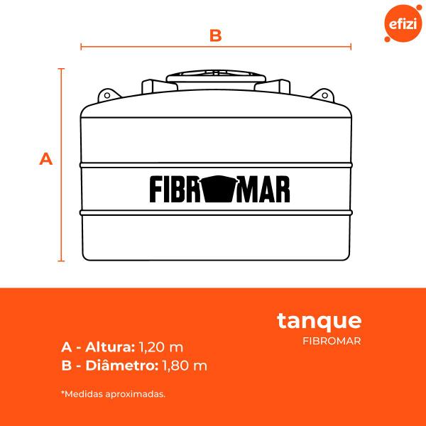 Imagem de Caixa d'Água Tanque 2.500L Azul Fibromar