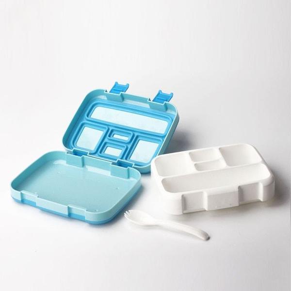 Imagem de Caixa de almoço de micro-ondas Portátil Várias grades Bento Box Para crianças escolares crianças dinnerware recipiente de armazenamento de alimentos Lancheiras (Azul)