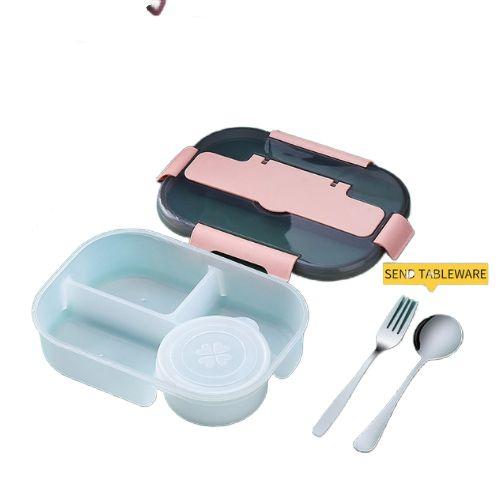 Imagem de Caixa de almoço infantil Recipiente portátil vazamento de alimentos Recipiente de armazenamento plástico micro-ondas Bento Box para crianças Salada de Frutas Caixa de comida Lancheiras (Rosa)