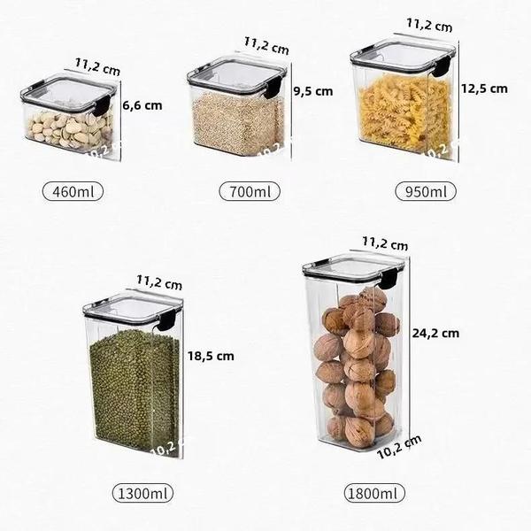 Imagem de Caixa de Armazenamento de Alimentos Grande - Plástico Selado para Cereais, Doces e Produtos Secos