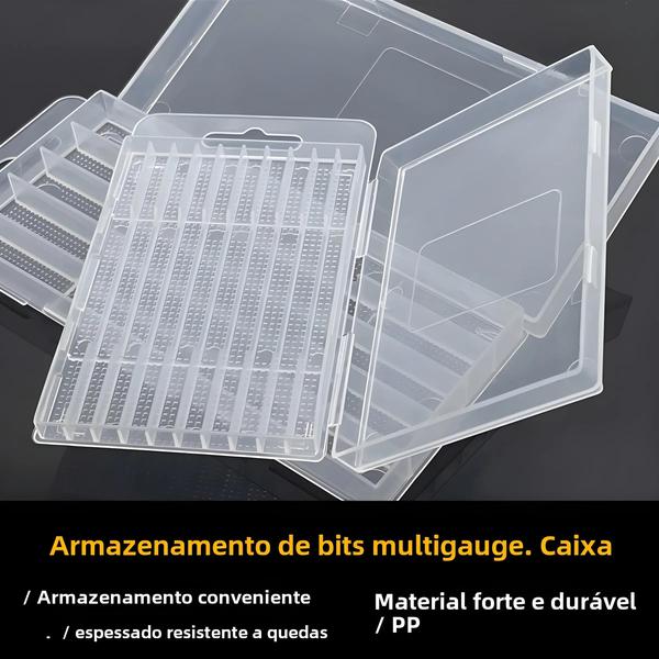 Imagem de Caixa De Armazenamento De Broca De Torção De Plástico Transparente 5/10 Buraco Caixa De Ferramentas