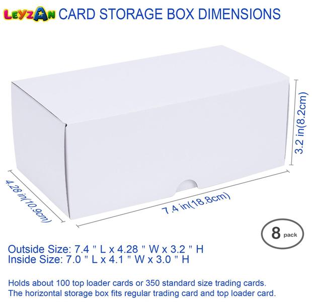 Imagem de Caixa de armazenamento de cartões colecionáveis Leyzan, pacote com 8 unidades, 100 unidades, corrugada