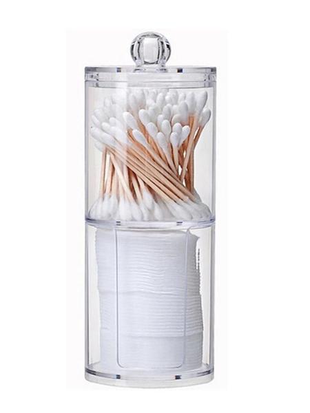 Imagem de Caixa de armazenamento de cotonete de algodão organizador de maquiagem recipiente