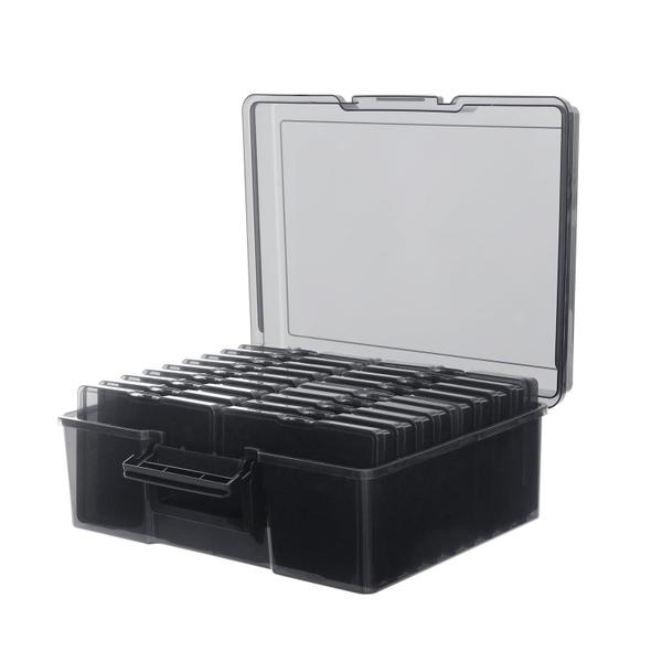 Caixa de armazenamento de fotos iDekooror 5x7 Capa para fotos preta sem ácido Imagem de Caixa de armazenamento de fotos iDekooror 5x7 Capa para fotos preta sem ácido