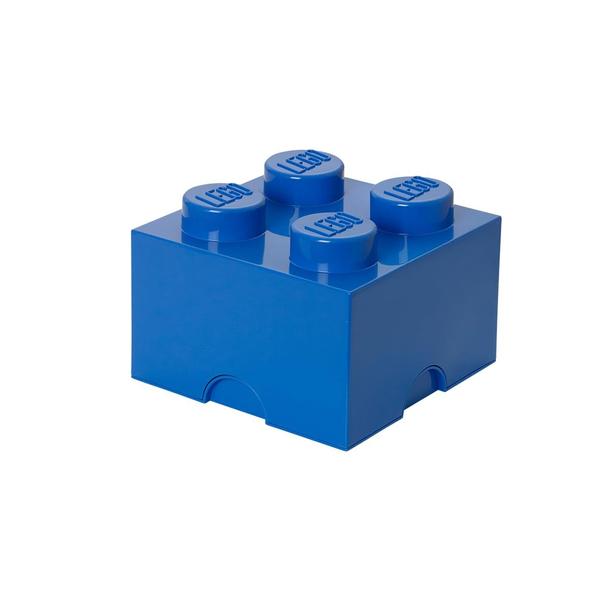 Imagem de Caixa de armazenamento LEGO Storage Brick 4 Knobs Blue com capacidade de 5,6 L