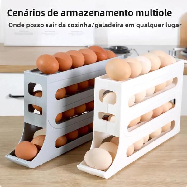 Imagem de Caixa de Armazenamento para Ovos com 4 Andares - Organizador para Geladeira