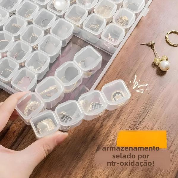 Caixa de Armazenamento para Unhas e Joias com 56 Compartimentos Transparentes Imagem de Caixa de Armazenamento para Unhas e Joias com 56 Compartimentos Transparentes