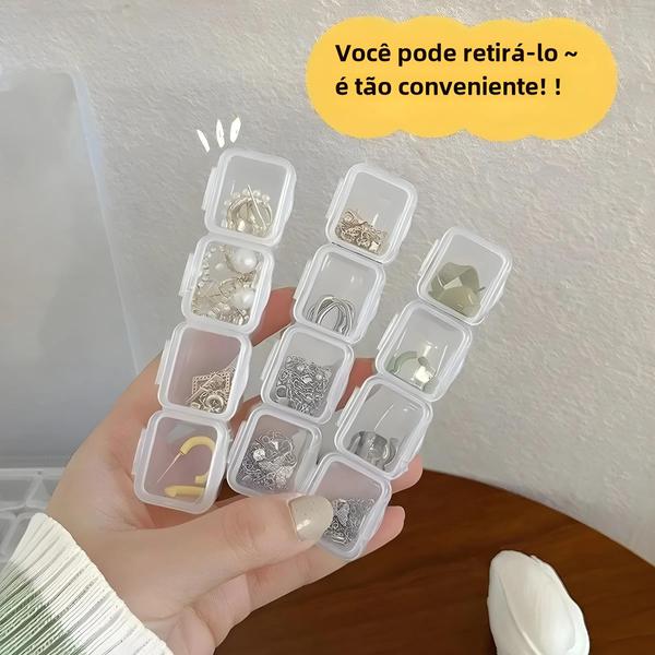 Caixa de Armazenamento para Unhas e Joias com 56 Compartimentos Transparentes Imagem de Caixa de Armazenamento para Unhas e Joias com 56 Compartimentos Transparentes