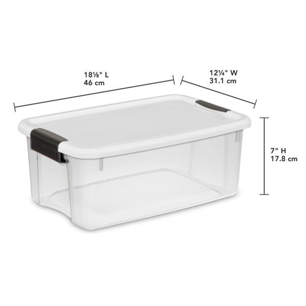 Imagem de Caixa de armazenamento Sterilite 18 Qt Ultra Latch Box, pacote com 24 unidades transparentes