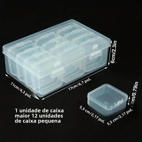 Imagem de Caixa de Armazenamento Transparente para Artesanato DIY - Ideal para Diamantes, Prego e Jóias