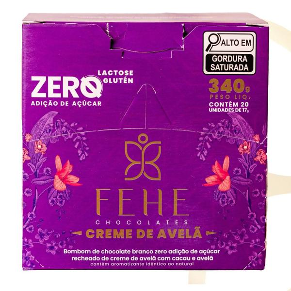 Caixa De Bombom Chocolate Branco Zero Rech. Avelã Fehe 340G Imagem de Caixa De Bombom Chocolate Branco Zero Rech. Avelã Fehe 340G