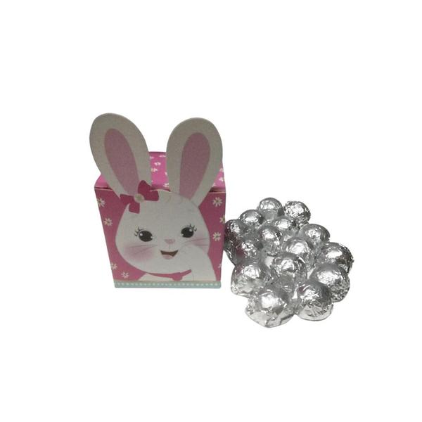 Caixa de Bombom Coelhinho Rosa 200g Aniversário Lembrancinha - Pride Imagem de Caixa de Bombom Coelhinho Rosa 200g Aniversário Lembrancinha
