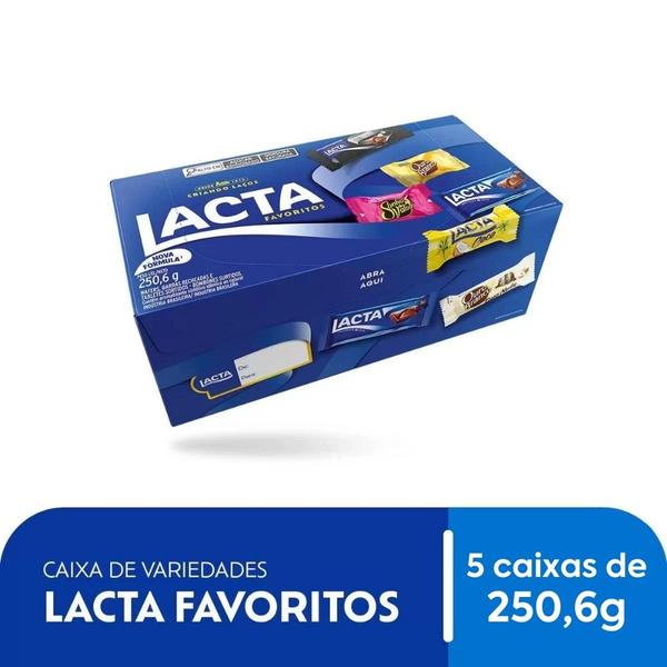 Imagem de Caixa de Bombons Lacta Favoritos 5 caixas de 250,6g