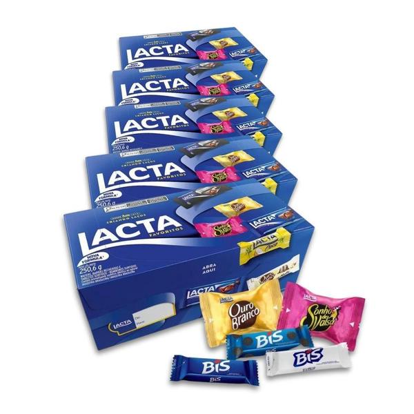 Caixa De Bombons Lacta Favoritos 5 Caixas De 250,6G Imagem de Caixa De Bombons Lacta Favoritos 5 Caixas De 250,6G