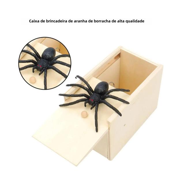 Imagem de Caixa de Brincadeira com Aranha de Madeira - Truque Engraçado para Amigos