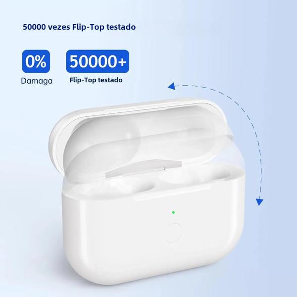 Imagem de Caixa de Carregamento Sem Fio para AirPods Pro 1, 2 e 3 - com Botão de Sincronização