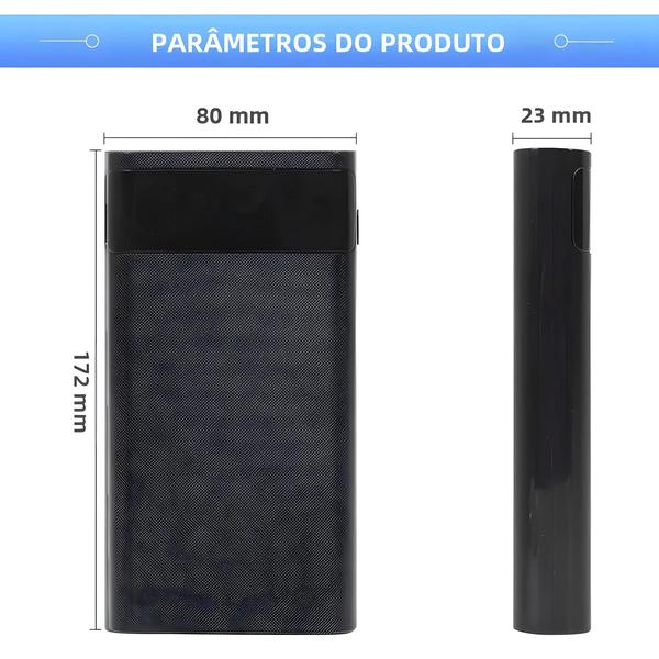 Imagem de Caixa de Carregamento USB Tipo C para Baterias 18650 - Carregamento Duplo para iPhone e Xiaomi