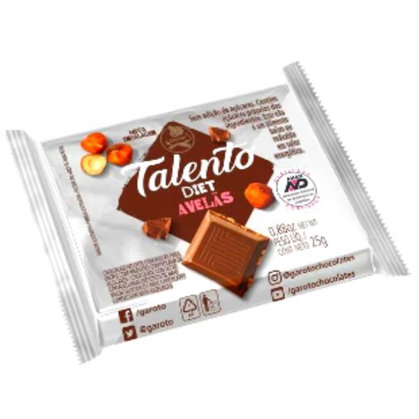 Imagem de Caixa De Chocolate Talento Diet Avelãs GAROTO 1cx c/ 15un