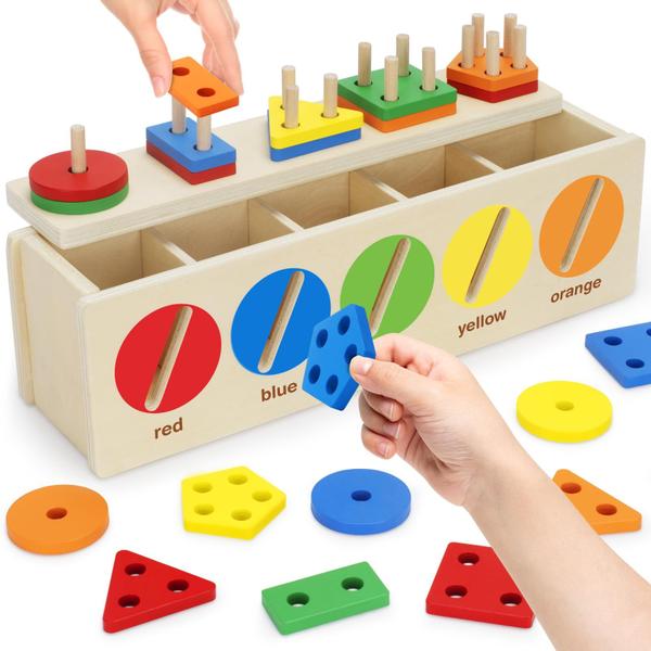 Imagem de Caixa de classificação de cores e formas Montessori Toys V-Opitos de 1 a 3 anos