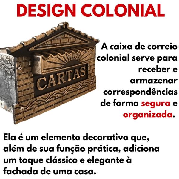 Imagem de Caixa De Correio Cartas Colonial Para Muro Parede Grade