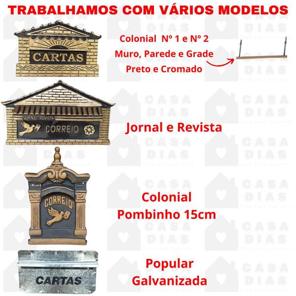 Imagem de Caixa De Correio Cartas Colonial Para Muro Parede Grade