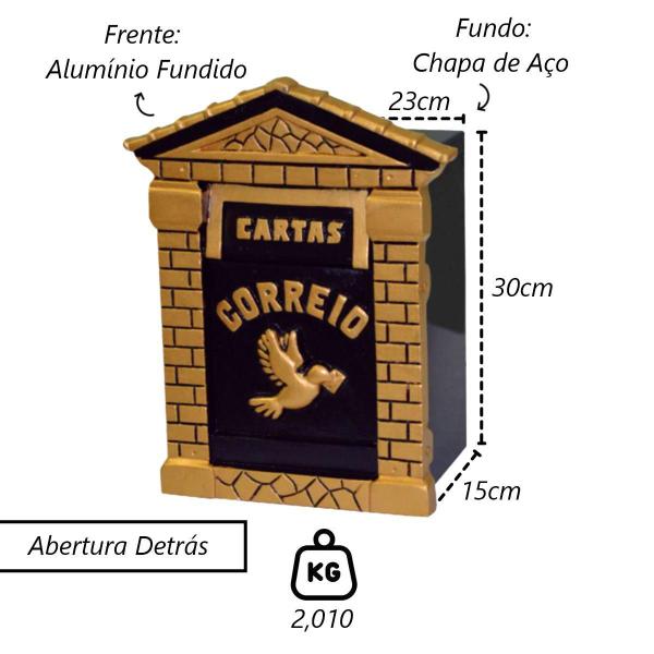 Imagem de Caixa de Correio Para Cartas Cristal Ouro Detras 15x23x30cm