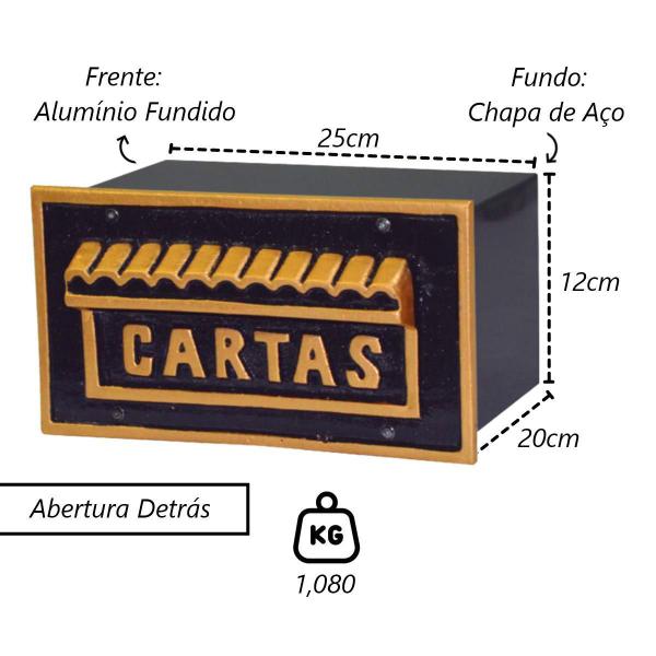 Imagem de Caixa de Correio Para Cartas Inglesa Ouro Detras 20x25x12cm