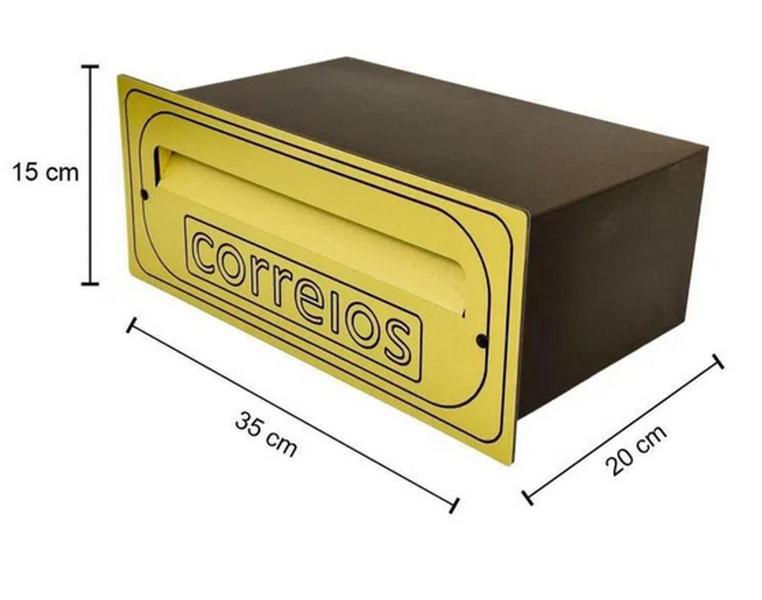 Imagem de Caixa de correios ACM 5N ouro escovado NUMERAL