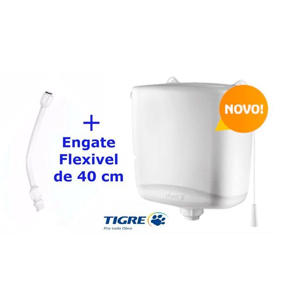 Caixa de descarga alta engate flexivel plastica branca tigre Imagem de Caixa de descarga alta engate flexivel plastica branca tigre
