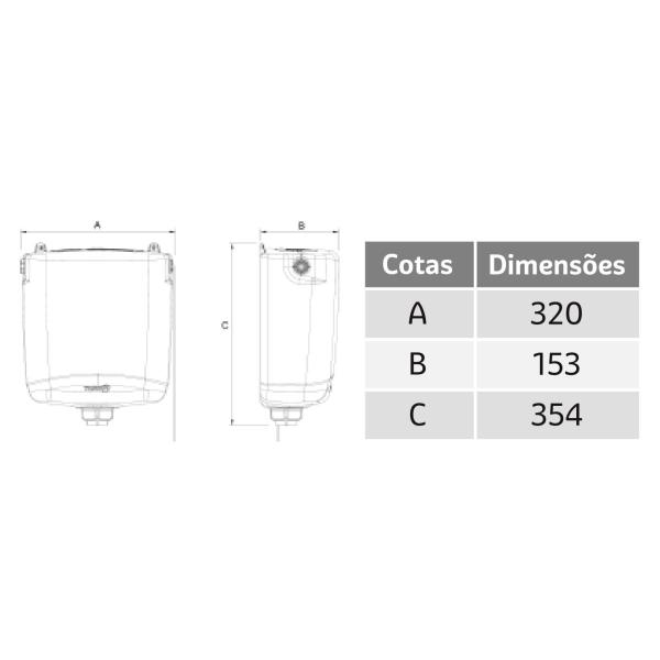 Imagem de Caixa De Descarga Alta Tigre Plástica Branco Sem Engate Flexível