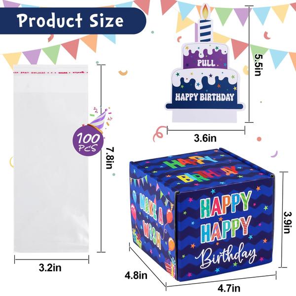 Caixa de dinheiro Meiidoshine Birthday para presente em dinheiro com 100 sacolas Imagem de Caixa de dinheiro Meiidoshine Birthday para presente em dinheiro com 100 sacolas