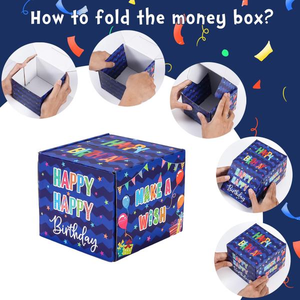 Caixa de dinheiro Meiidoshine Birthday para presente em dinheiro com 100 sacolas Imagem de Caixa de dinheiro Meiidoshine Birthday para presente em dinheiro com 100 sacolas