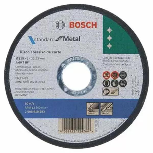 Imagem de Caixa de Discos de Corte Bosch Standard for Metal 115x1mm Reto x 50 Unidades