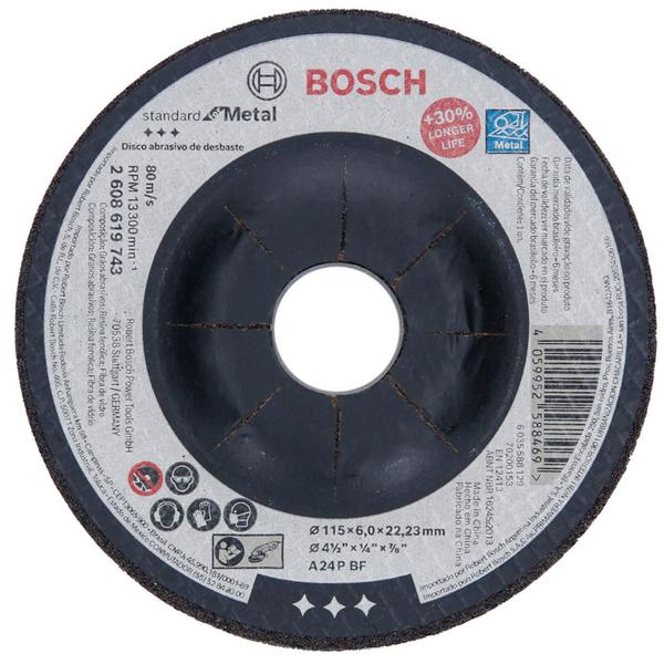 Imagem de CAIXA DE DISCOS DESBASTE STD FOR METAL 115X6,0MM BOSCH x 10 unidades