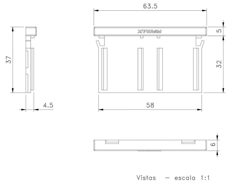 Imagem de Caixa De Dreno Para Janela E Porta De Correr Alumínio CDD07 Gold - Kit 10 Pçs