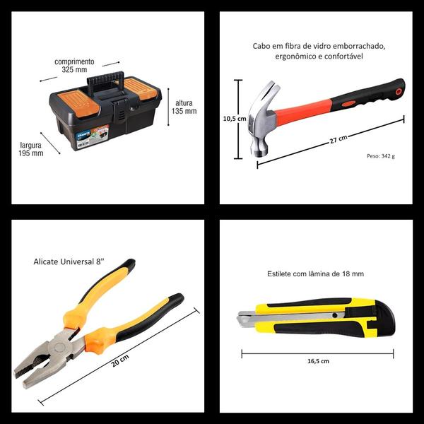 Imagem de Caixa De Ferramentas C/ Isolante Tairape Alicate Estilete