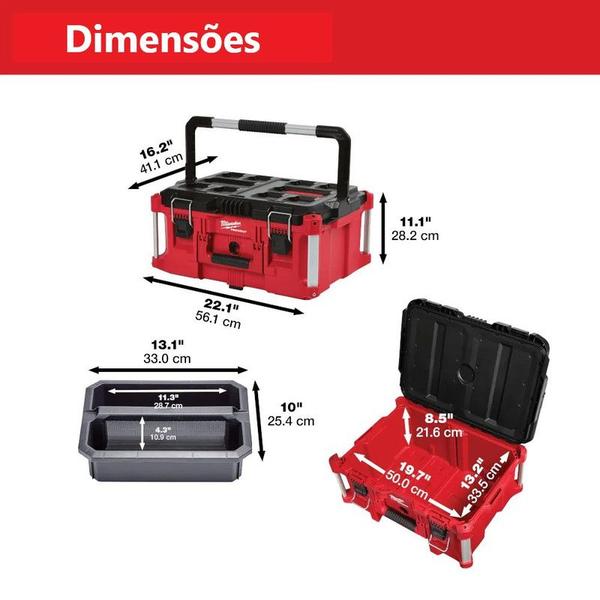 Imagem de Caixa de Ferramentas Grande Modulável Packout Milwaukee 48-22-8425