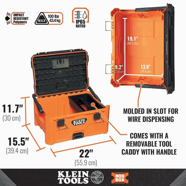 Imagem de Caixa de ferramentas Klein Tools ModBox Medium com Tool Caddy 54803MB