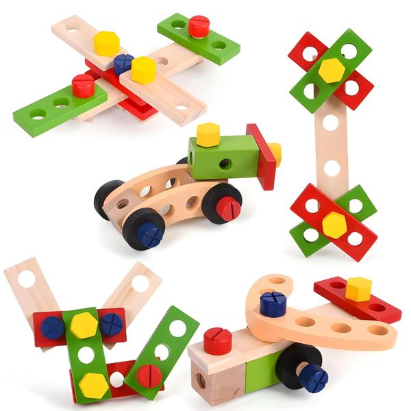 Caixa de Ferramentas Montessori Educacional de Madeira e Plástico para Crianças Imagem de Caixa de Ferramentas Montessori Educacional de Madeira e Plástico para Crianças