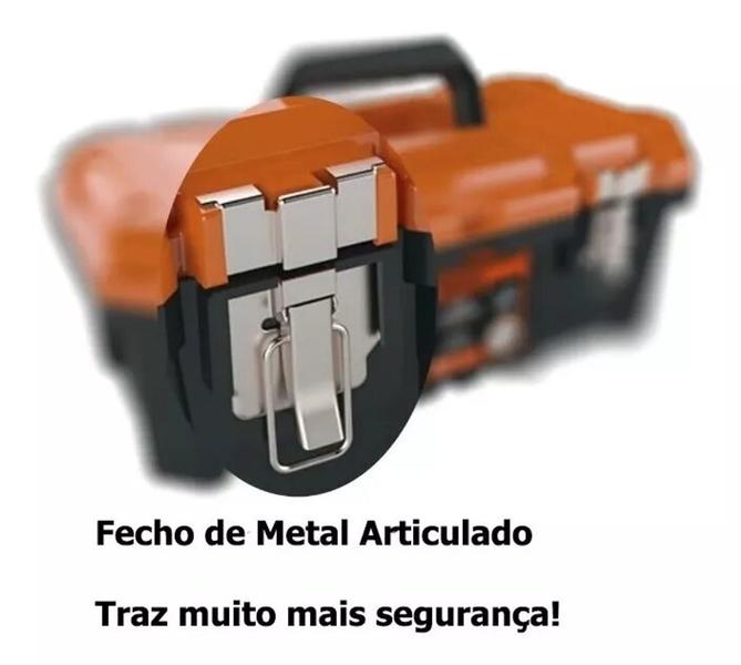 Imagem de Caixa De Ferramentas Tática 18.3pol. - FECHO METAL - Metasul Cor Laranja/preto