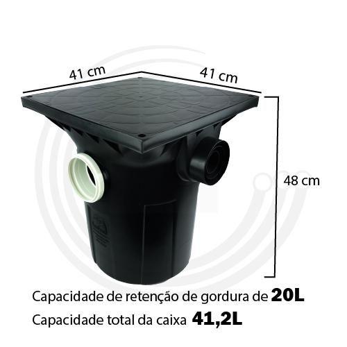 Imagem de Caixa de Gordura Premium com Cesto para Limpeza 20L Metasul