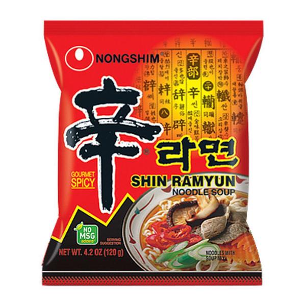 Caixa de Lamen Coreano Shin Ramyun Picante Carne e Legumes 100g - 20 Unidades - Nongshim Imagem de Caixa de Lamen Coreano Shin Ramyun Picante Carne e Legumes 100g - 20 Unidades