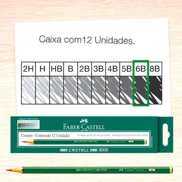 Imagem de Caixa De Lápis 9000 6 B Faber Castel 12 Unid Kit 3