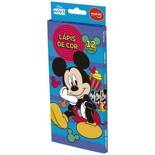 Imagem de Caixa de Lápis de Cor - 12 Cores Mickey Disney Sortido da Molin Ref 22640