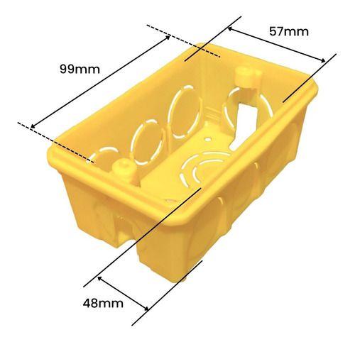 Imagem de Caixa De Luz 4x2 Tramontina Parede Embutir Amarela 25 Uni