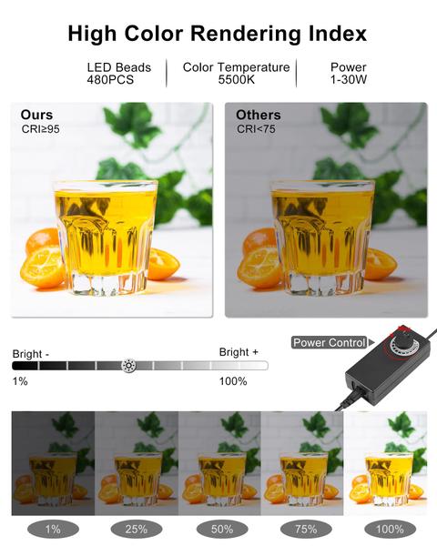 Caixa de luz de estúdio fotográfico PULUZ 40x40x40cm com luz LED de 24W Imagem de Caixa de luz de estúdio fotográfico PULUZ 40x40x40cm com luz LED de 24W