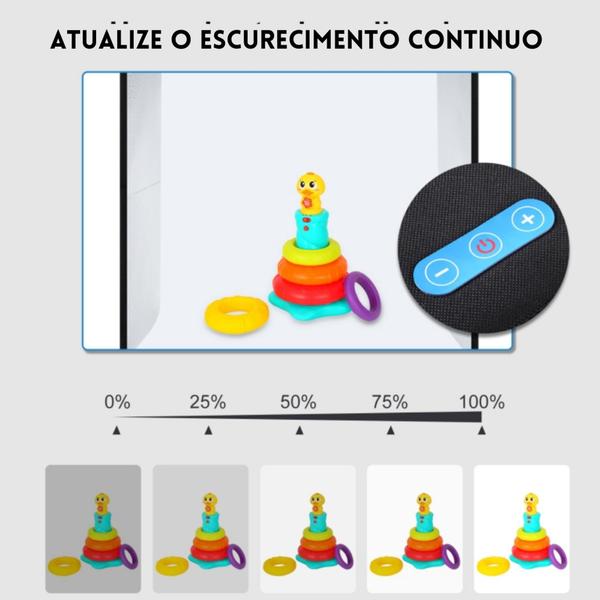 Imagem de Caixa De Luz Para Estúdio Fotográfico Puluz 25cm-led Redondo