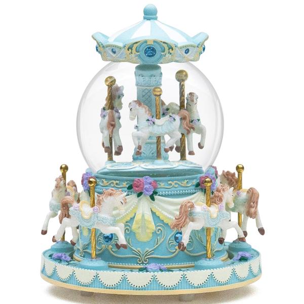 Imagem de Caixa de música Snow Globe Carousel Mr.Winder Unicorn Horse